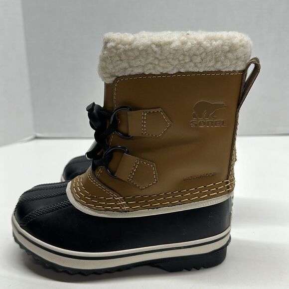 Sorel Other - Sorel Insulated Winter Snow Boots Insulated Brown Black Youth Kids New Size 9